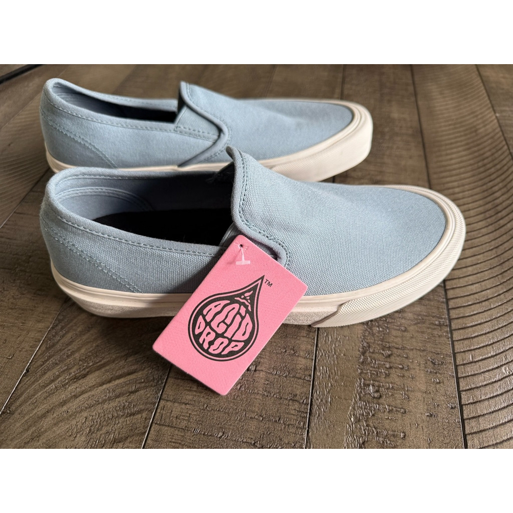 Straye Acid Drop Slip-On Skateboard Sneakers Size 9 Blue Canvas Shoes